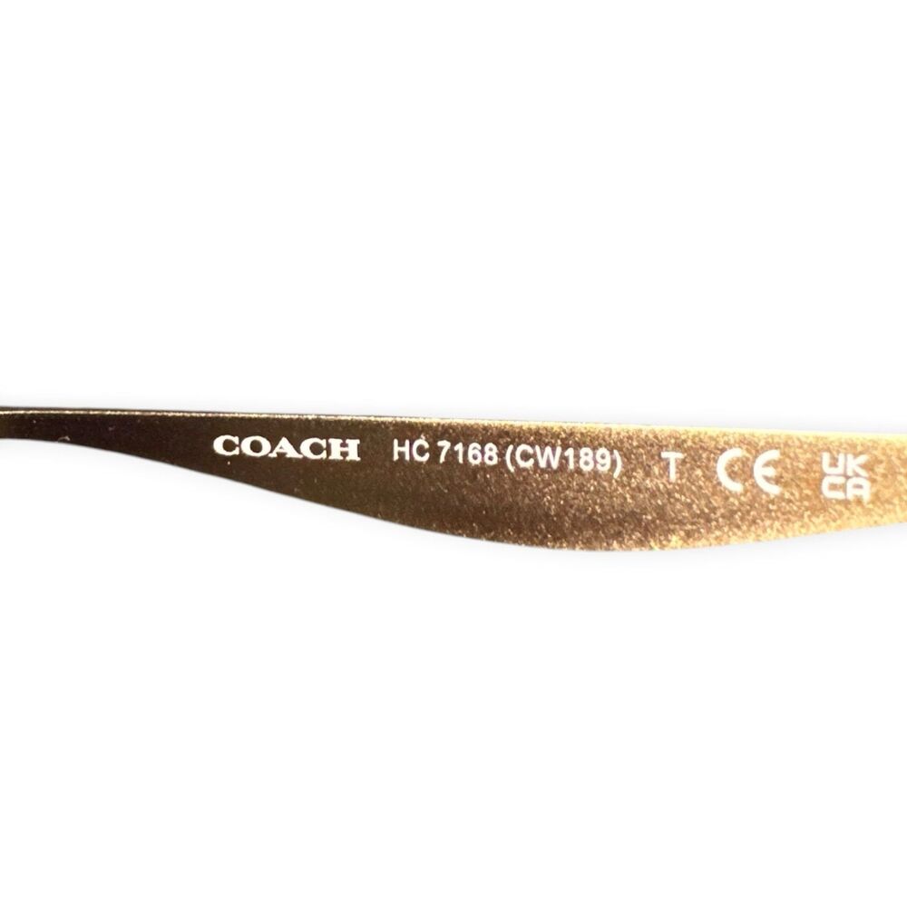 Coach Gold Sunglasses HC 7168‎ Shiny Rose Gold Metal Gray with Case Glam 145mm - Picture 10 of 11